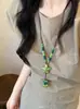 Collar Largo de Alta Gama Hecho a Mano Estilo Coreano Ins Temática Oceánica Estrella de Mar, Cadena para Suéter Retro Ajustable de Nicho