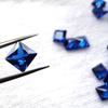 113# azul afilado Cristal piedra desnuda 4-8mm fábrica de circonia Wuzhou Cuadrado accesorios de joyería diy