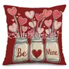 Fronha Mais Vendida da Amazon Fronha com Padrão de Flor de Amor Dia dos Namorados Decoração de Quarto Sofá Fronha Decorativa de Linho