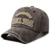 Gorra de béisbol bordada vintage lavada transfronteriza para hombre, gorra casual retro de letras a la moda, estilo versátil para exteriores