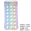 Silla Flotante Inflable Doble Arcoíris con Lentejuelas Transfronteriza para Adultos, Flotador de Natación, Cama Flotante Portátil para Agua