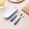 Caixa de Talheres de Aço Inoxidável 304 para Crianças, Garfo e Colher, Talheres Infantis, Talheres para Bebê, Talheres Portáteis, Conjunto de Presente para Mãe e Bebê