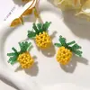 Brincos DIY de Frutas Abacaxi com Contas Estilo Jovem e Divertido, Chaveiros para Bolsas, Pingentes para Corrente de Celular e Acessórios