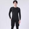 Ropa deportiva ajustada para hombre, de secado rápido, de manga larga, para entrenamiento de fútbol y baloncesto, de alta elasticidad, para primavera y otoño.