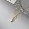 Nalan S925 Sterling Silver Requintado Simples ins Estilo de Alta Qualidade Geométrica Faceta Amor Colar Y01633