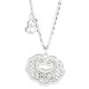S925 Sterling Silver Gourd Long Life Lock Colar Feminino Oco Dupla Face Lucky Text Pingente Clavícula Cadeia Estilo étnico