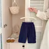 Pantalones de pana retro estilo coreano para niños con felpa adicional Otoño Invierno Bebé Sueltos Rectos Engrosados Cálidos Casuales Ropa para Niños