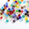 Cuentas planas de cristal de 6 mm transfronterizas, para hacer joyas, de color liso, en un paquete de 10 cuentas de rueda de colores.