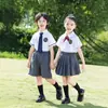 Uniformes Escolares Primários, Roupas de Verão, Fotos de Formatura, Uniformes de Classe, Camisas Infantis Estilo Britânico, Conjuntos de Manga Curta, Uniformes de Jardim de Infância, Verão