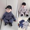 Mameluco para Recién Nacidos Estilo Coreano, Nuevo Estilo para Niños y Niñas, Monito Versátil Forrado de Polar, Mameluco con Cierre tipo Chaqueta para Bebés