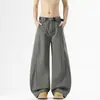 Ropa de Hombre Fengshe / Retro Americano Corte Curvo Tela Pantalones Casuales Holgados Cleanfit Pierna Ancha Jeans con Caída