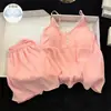 Nuevo camisón de algodón nube con copas, conjunto de pijama de dos piezas, shorts sencillos de verano, ropa de casa transpirable