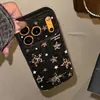 Capa de Celular Glitter Estampa de Leopardo Maçã Estrela 17 Adequada para iPhone 16, 18 Pro Max, Suave 13, Personalizada 15, Retrô 14
