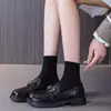¡Date prisa antes de que se agoten! Mocasines de Cuero Estilo Británico 2026 Zapatos sin Cordones Planos Versátiles y Cómodos