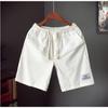 Shorts de linho de algodão de verão masculino plus size plus size japonês fashion gordinho solto calças de comprimento médio casual fino calças de praia