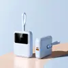 Power Bank Super Rápido de 22,5W com Cabo C Embutido, 10000mAh Ultrafino, Compacto e Portátil com Logo