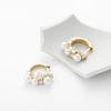 Aretes de Cobre de Estilo Coreano Estilo Ins de Venta Caliente, Aretes de Circonita con Incrustaciones de Perlas Modernos y Personalizados, Aretes Versátiles, Ventas Directas de Fábrica