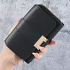 Cartera Popular de Lujo Ligero Transfronteriza para Mujer, Corta, de Moda, Gran Capacidad, Hebilla de Cremallera, Billetera para Estudiante, Color Sólido, Billetera para Monedas