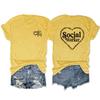 Camiseta cómoda de verano para trabajador social dedicado, de manga corta y cuello redondo, con estampado a doble cara europeo y americano