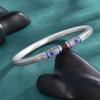 Pulseira Coração Sutra do Coração de Esmalte de Prata Pura, Pulseira Aberta Retrô, Pulseira Retrô Personalizada de Estilo Étnico, Presente para a Mãe
