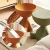 Diseño Creativo de Mesa de Café con Forma de Oso Estilo Crema con Mesa Auxiliar de Tapa Plana para Apartamentos Pequeños, Mesa Auxiliar Lateral para Sofá y Armario de Almacenamiento de Pie