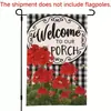 Decoración de Jardín Temática del Día de San Valentín Bandera de Bienvenida Bandera de Jardín de Lino de Doble Cara Decoración para Exteriores Bandera de Bienvenida Impresa En Stock