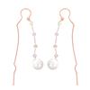 Han Yi Brincos de Pérola 925 Brincos Longos de Prata Anti-queda Coreano ins Elegante Estilo Frio Brincos Coreanos para Mulheres