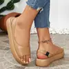 Sandalias Boca de Pez para Mujer Estilo Nuevo 2026 Verano Europeo y Americano Tallas Grandes Suela Plana Slip-on de Moda Suela Gruesa Sandalias para Mujer