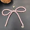 Nuevo Colgante de Lazo de Amor Plateado para Funda de Teléfono Móvil Llavero Colgante Versátil Exquisito Regalo Pequeño Accesorios para Equipaje