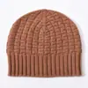 Gorro de Lã Novo para Homens e Mulheres Gorros de Tricô 100% Lã Gorros para Cabeça Grande Gorros Quentes de Lã Tricotada