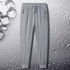 Calças de Perna de Cor Sólida Calças Esportivas Moda Jovem Tendência Calças Casuais Soltas Moda Masculina Marca Tendência Verão