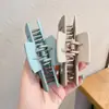 Pinza de Tiburón Acrílica Marrón Grande Estilo Coreano de Verano Pinza Cuadrada Pasador Elegante para la Parte Trasera de la Cabeza Pasador de Gama Alta