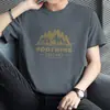 Camiseta de Algodón Puro para Hombre de Manga Corta de Verano Delgada de Cuello Redondo Holgada de Algodón de Media Manga Moderna Divertida Camiseta Estampada