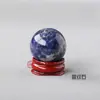 Bola de Cristal Natural de 3 cm, Morado, Amarillo, Blanco, Rosa Piedra Cruda de Cristal, Bola de Cristal Pulida con Base, Decoración para el Hogar para Atraer Riqueza