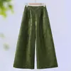 Ropa de mujer estilo chino nueva, nuevo jacquard de brocado brillante de rayón, cintura elástica, pantalones rectos casuales versátiles para primavera y otoño