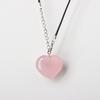 Colgante de amor con piedra original de cristal natural Lazar Tianhe, collar con colgante de corazón de cristal rosa, regalo DIY para mujer