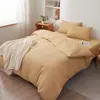 Conjunto de quatro peças de algodão puro liso para comércio exterior, modelo novo de primavera, lençol e capa de edredom 100% algodão para casa, atacado para hotéis