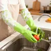 Guantes de Goma Látex Impermeables Duraderos para Lavar Ropa, Hacer Quehaceres Domésticos, Lavar Platos, Limpiar la Cocina y Lavar Verduras, con Forro Polar Añadido y Diseño Espesado