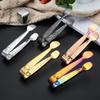 Pinza para azúcar de acero inoxidable 304 transfronteriza, patrón de rosa vintage, pinza para hielo, pinza para rodaja de limón, pinzas metálicas para bar