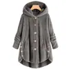 Amazon ebay 2019 Inverno Nova Moda Roupas Femininas Europeu e Americano Botão Plush Top Tendência Irregular Marca Cor Sólida Casaco