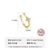 PAG & MAG Four Mans Star Plata 925 Clip para Oreja para Mujer Pendientes de Clip Simples y Frescos de Moda Pendientes Dulces y Cool