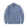 Moda otoñal masculina transfronteriza: Chaqueta bomber de gamuza de color liso estilo americano con cuello de béisbol y cremallera