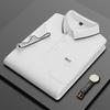 Polo de Solapa para Hombre Algodón Mercerizado Ligero Negocios Bolsillo Manga Corta