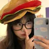 Nuevo Sombrero Creativo de Hamburguesa para Mujer, Boina Divertida y Rara, Lindo Gorro de Pintor de Dibujos Animados, Personalizado