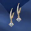 Tk Transmisión en Vivo Venta al por mayor Transfronteriza Pendientes de Flor de Plata de Ley S925 con Moissanita para Mujer, Pendientes de Lujo de Gama Alta, Aretes de Moda