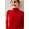 Suéter de Cachemira Grueso de Cuello Alto Holgado de Moda para Mujer en Color Sólido para Otoño e Invierno