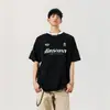 Camiseta impresa de marca de alta calidad y moderna para hombre, camiseta deportiva de verano retro americana con tres rayas, corte holgado de alta costura, versátil de manga corta