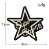 Sello de Bordado por Computadora Estrella de Cinco Puntas Transfronterizo de Comercio Exterior Parche de Tela Bordado con Hilo Dorado y Plateado Parche Decorativo para Ropa Chaqueta Insignia
