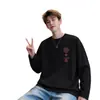 Camiseta de Manga Larga para Hombre Estilo Hong Kong Moderna Otoño Ins Cuello Redondo Holgada Casual Versátil Top Camiseta Personalizable LOGOTIPO