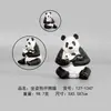 Modelo animal de panda de simulación panda gateando comiendo bambú con bebé PVC hecho a mano sólido juguete cognitivo para niños adornos